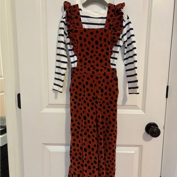 Hanna Andersson Black and Brown Playful Ruffled Jumpsuit - Picture 4 of 12